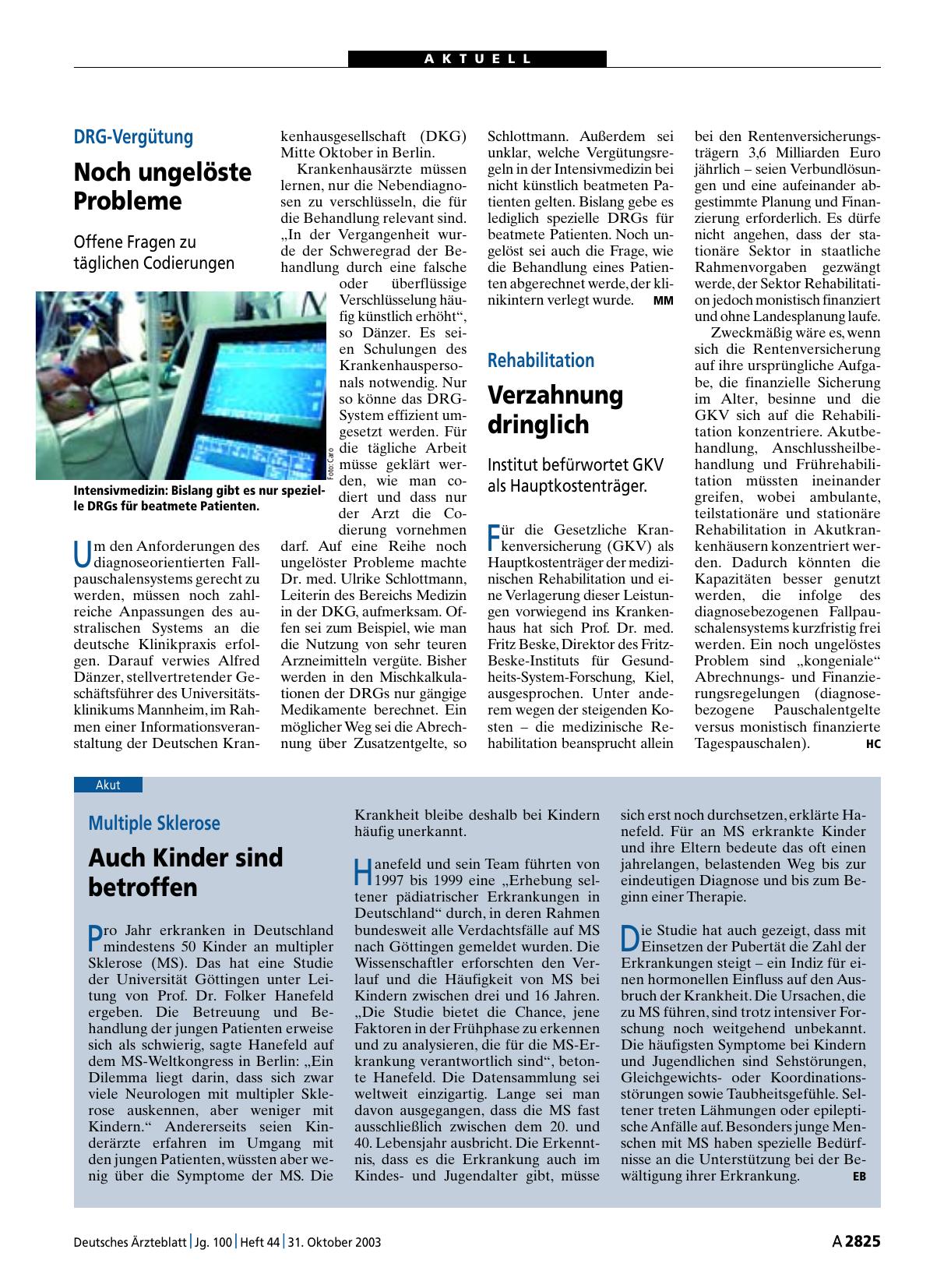 Vorschauseite 1: Multiple Sklerose: Auch Kinder sind betroffen