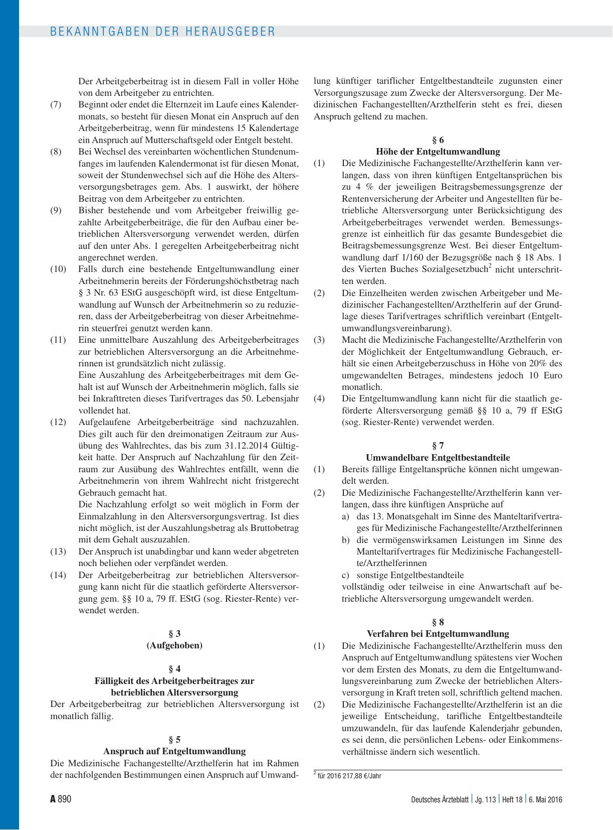 Vorschauseite 2: Tarifvertrag zur betrieblichen Altersversorgung und Entgeltumwandlung