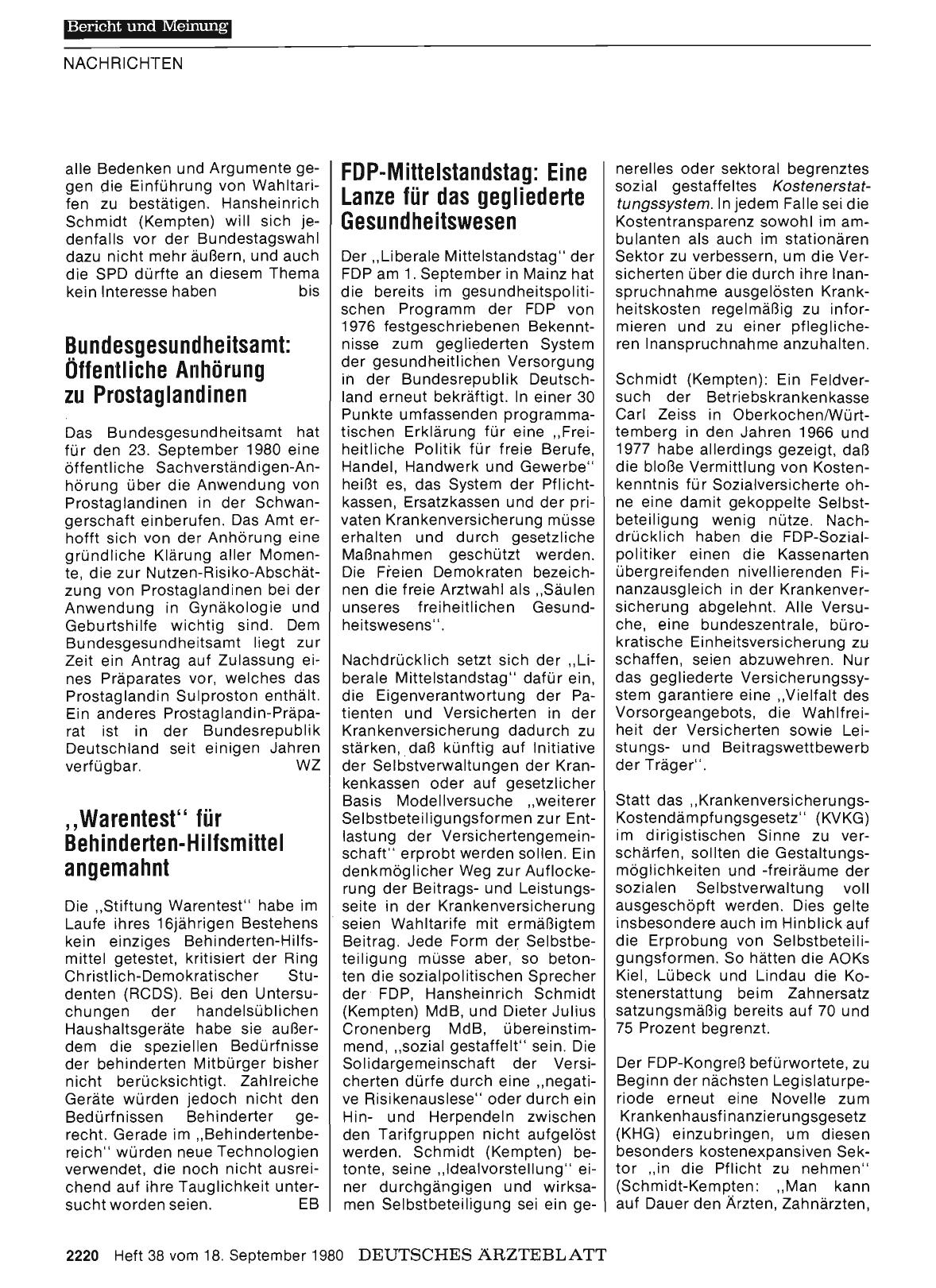 Vorschauseite 1: FDP-Mittelstandstag: Eine Lanze für das gegliederte Gesundheitswesen