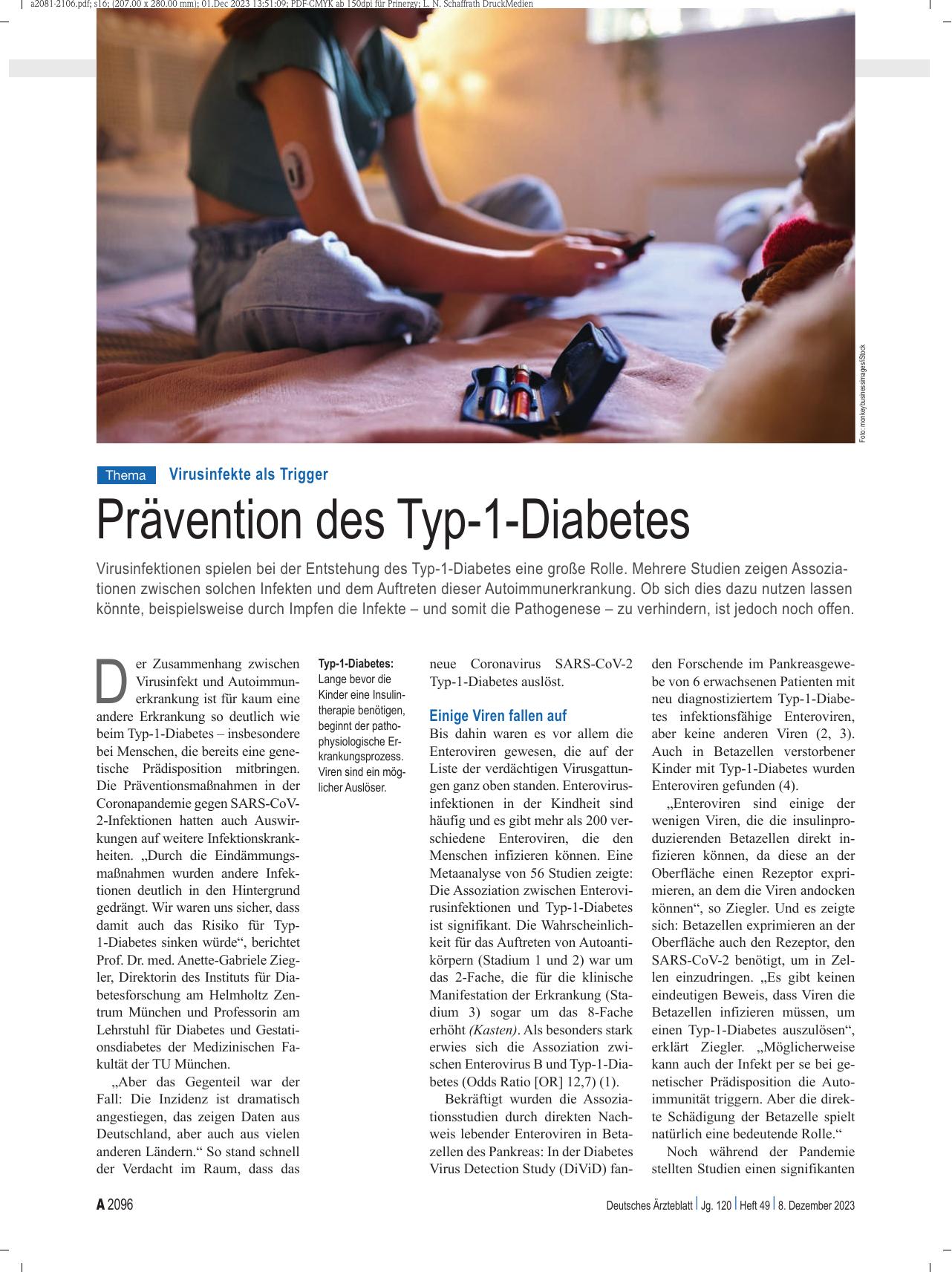Vorschauseite 1: Virusinfekte als Trigger: Prävention des Typ-1-Diabetes