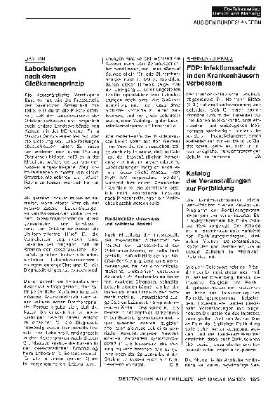 Vorschauseite 1: Bayern: Laborleistungen nach dem Gießkannenprinzip