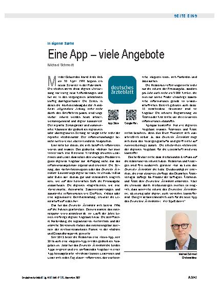 Vorschauseite 1: In eigener Sache: Eine App – viele Angebote