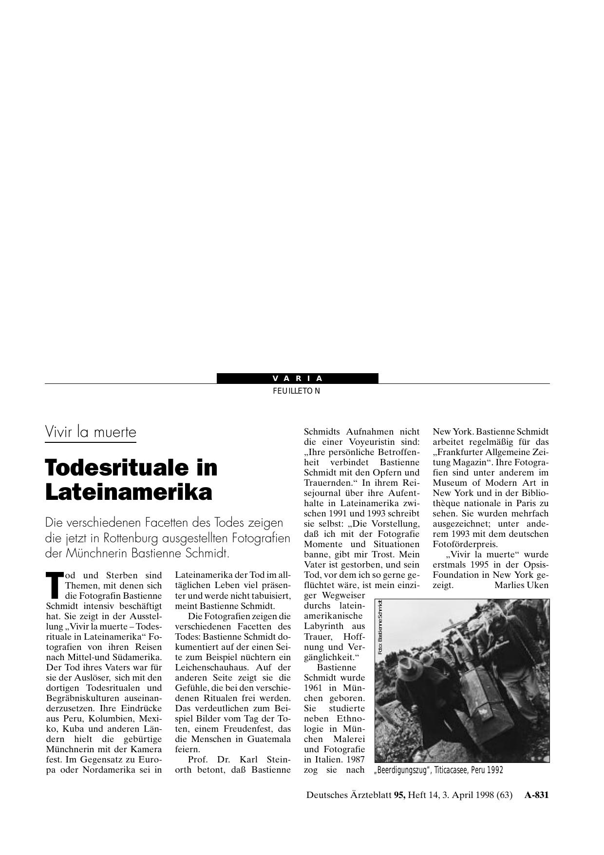 Vorschauseite 1: Vivir la muerte: Todesrituale in Lateinamerika
