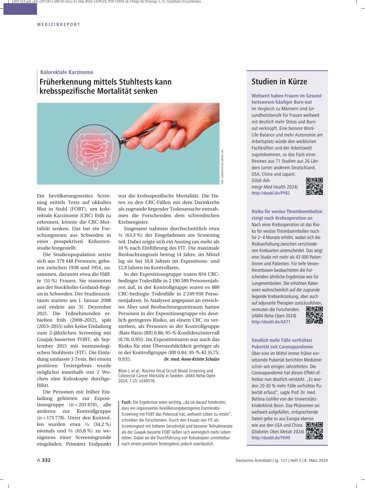 Vorschauseite 1: Studien in Kürze