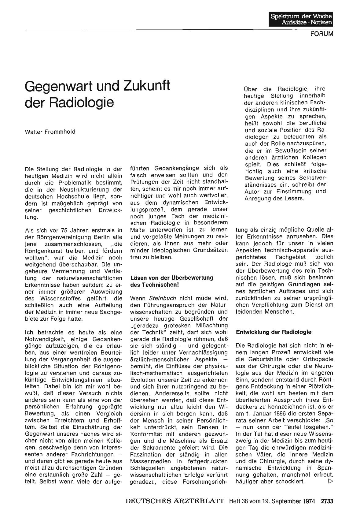 Vorschauseite 1: Gegenwart und Zukunft der Radiologie
