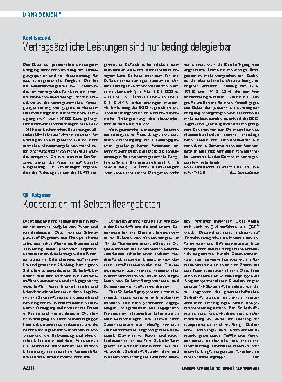 Vorschauseite 1: QM-Ratgeber: Kooperation mit Selbsthilfeangeboten