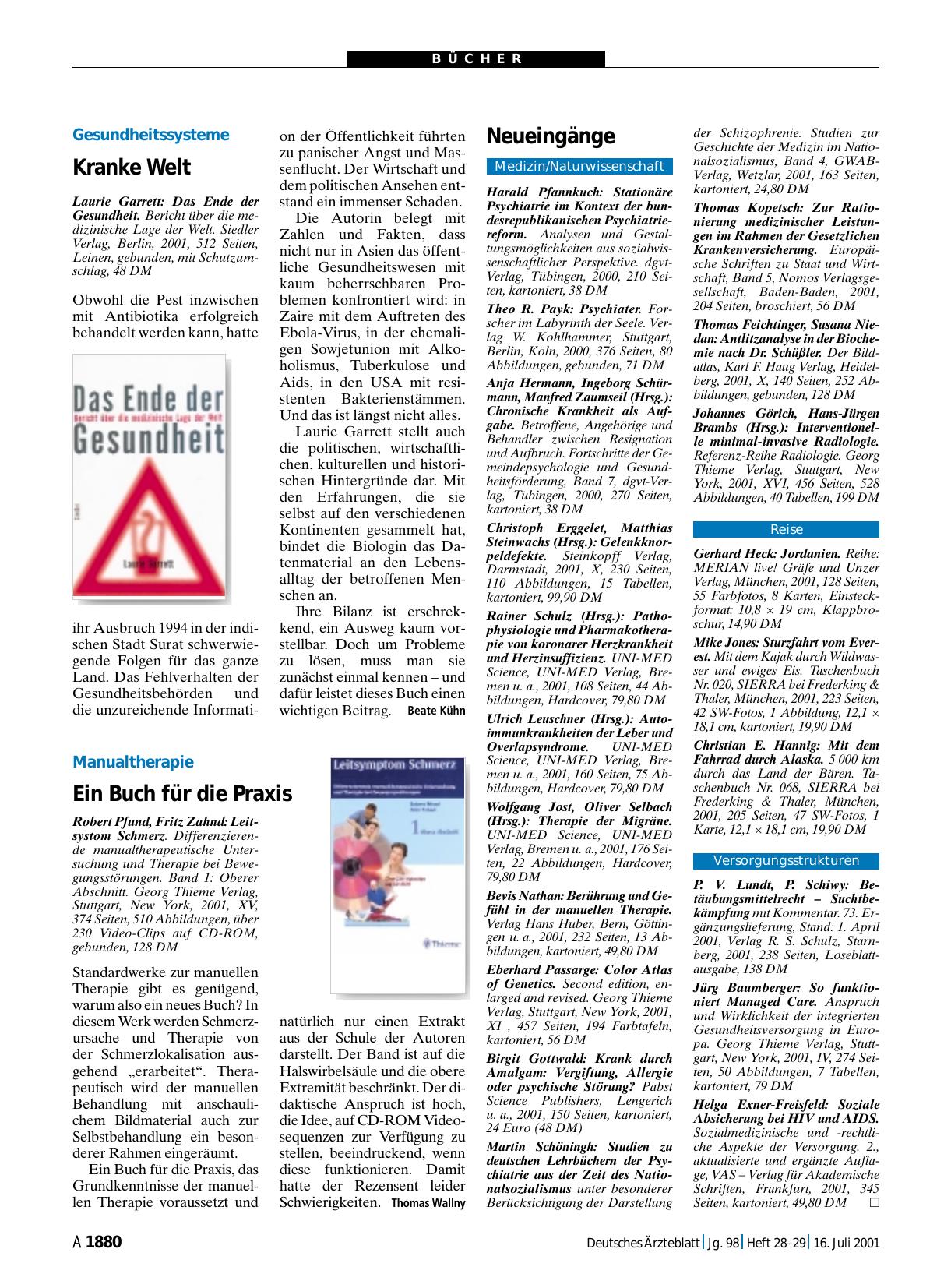Vorschauseite 1: Leitsystom Schmerz