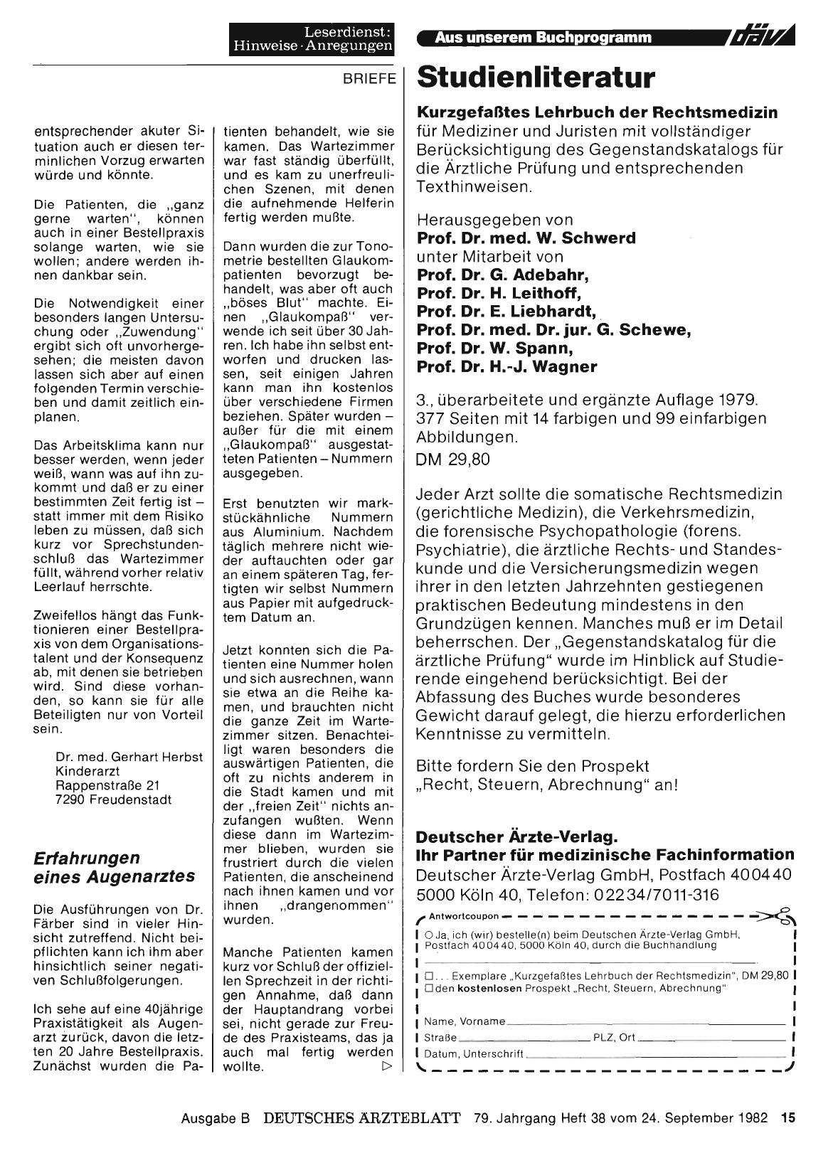 Vorschauseite 1: BESTELLPRAXIS: Erfahrungen eines Augenarztes
