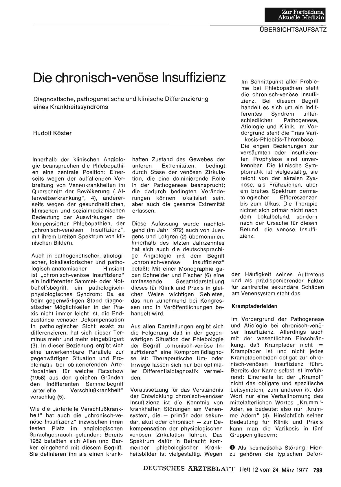 Vorschauseite 1: Die chronisch-venöse Insuffizienz