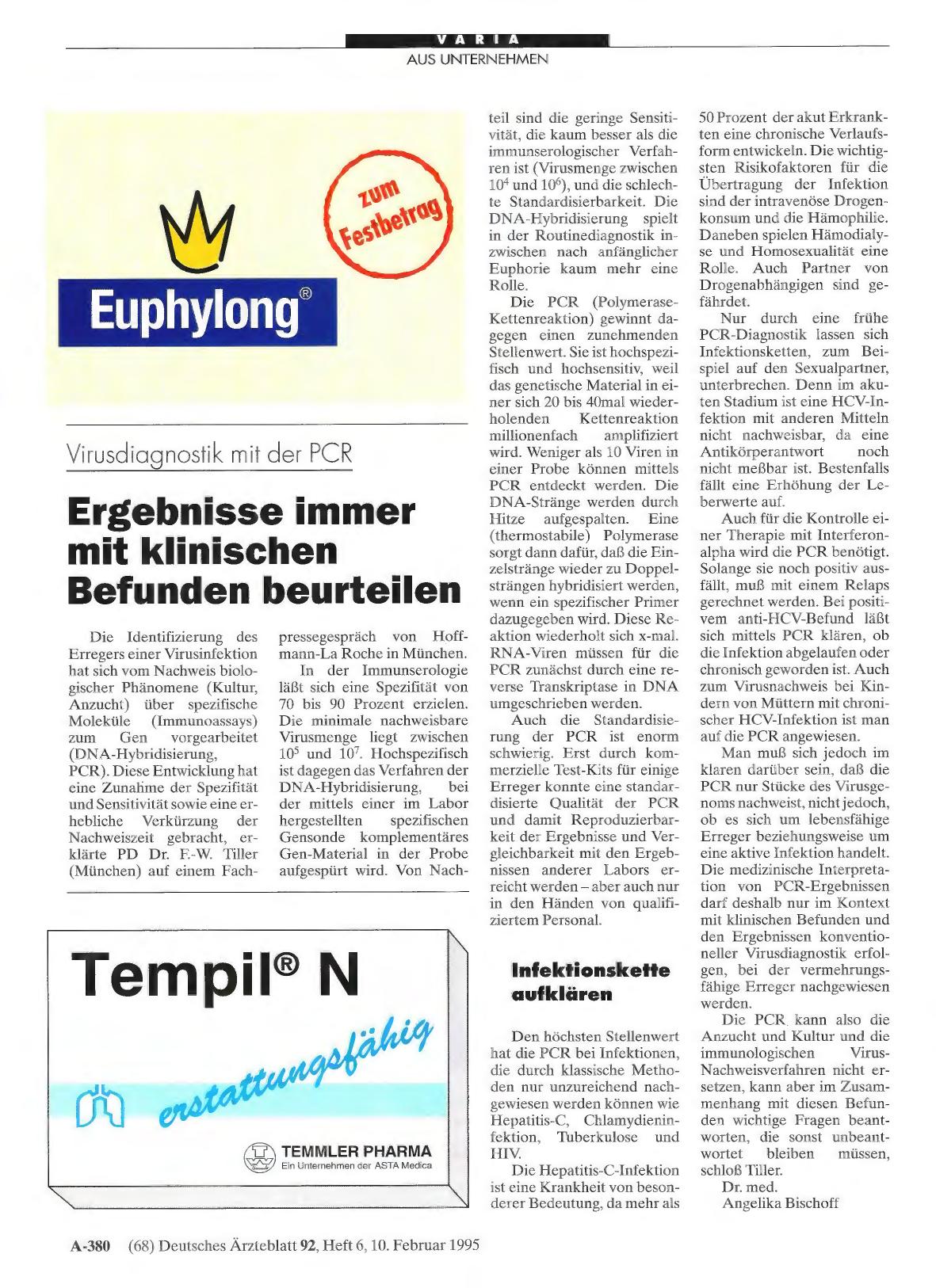 Vorschauseite 1: Virusdiagnostik mit der PCR: Ergebnisse immer mit klinischen Befunden beurteilen