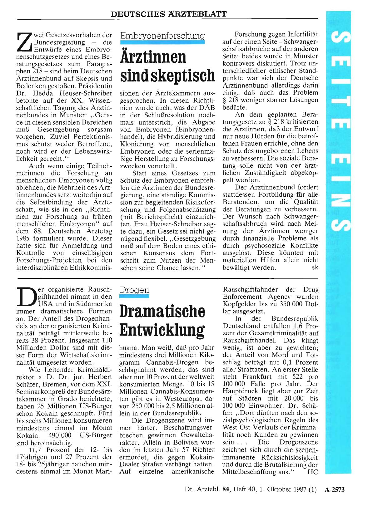 Vorschauseite 1: Drogen: Dramatische Entwicklung