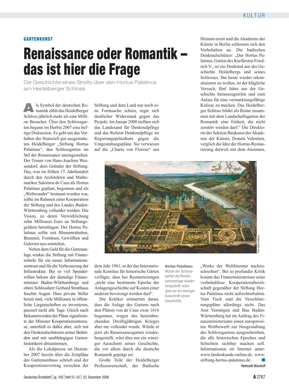 Vorschauseite 1: Gartenkunst: Renaissance oder Romantik – das ist hier die Frage