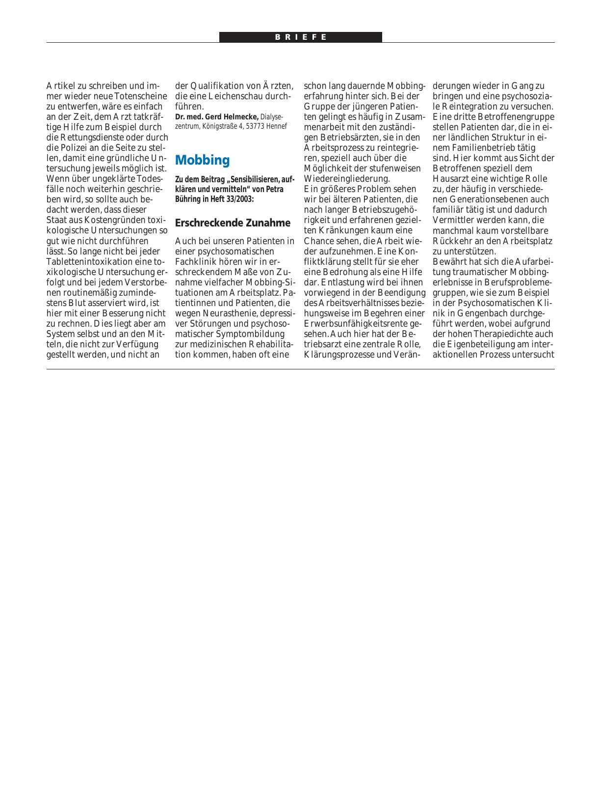 Vorschauseite 1: Mobbing: Erschreckende Zunahme