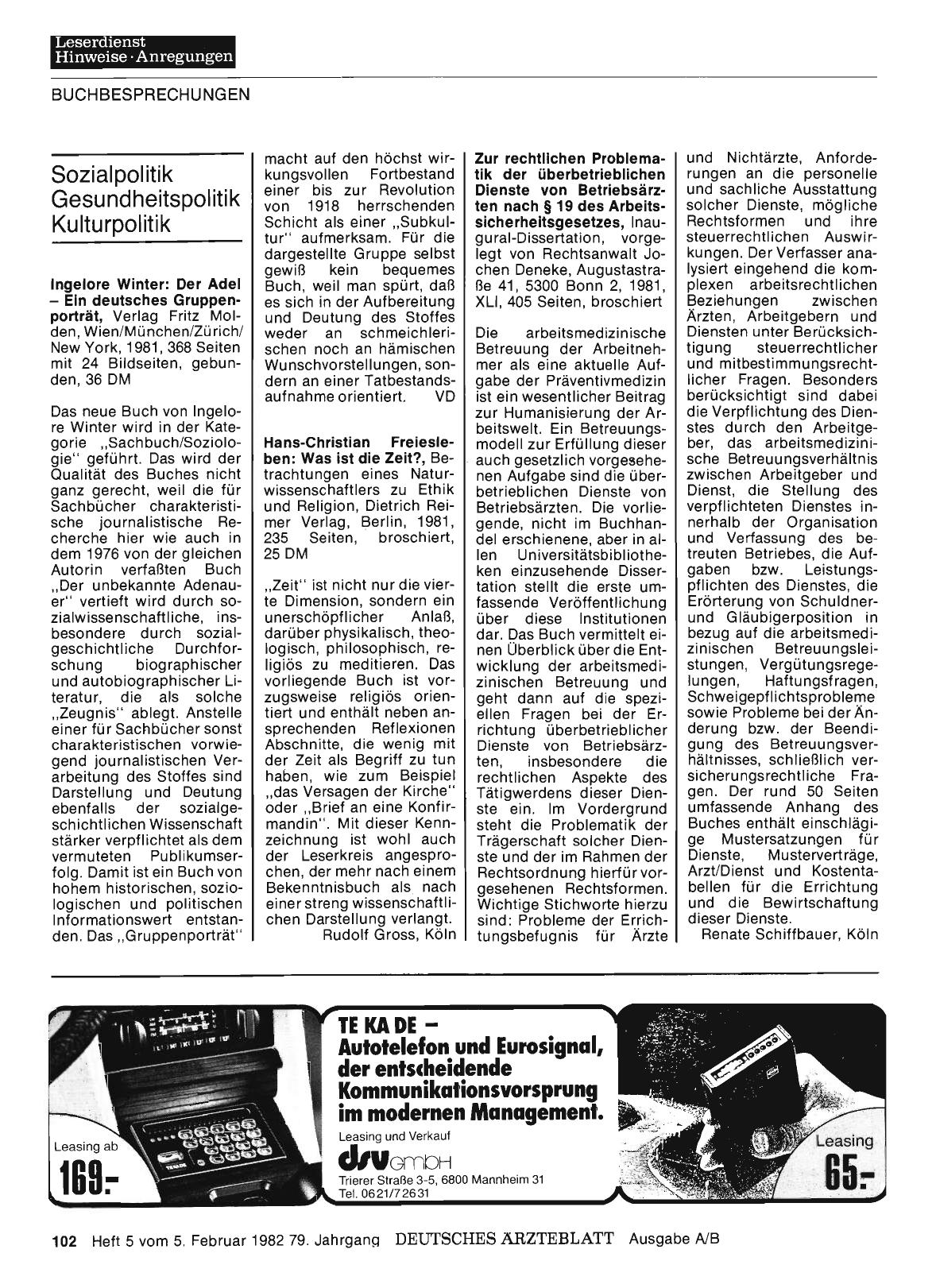Vorschauseite 1: Sozialpolitik, Gesundheitspolitik, Kulturpolitik