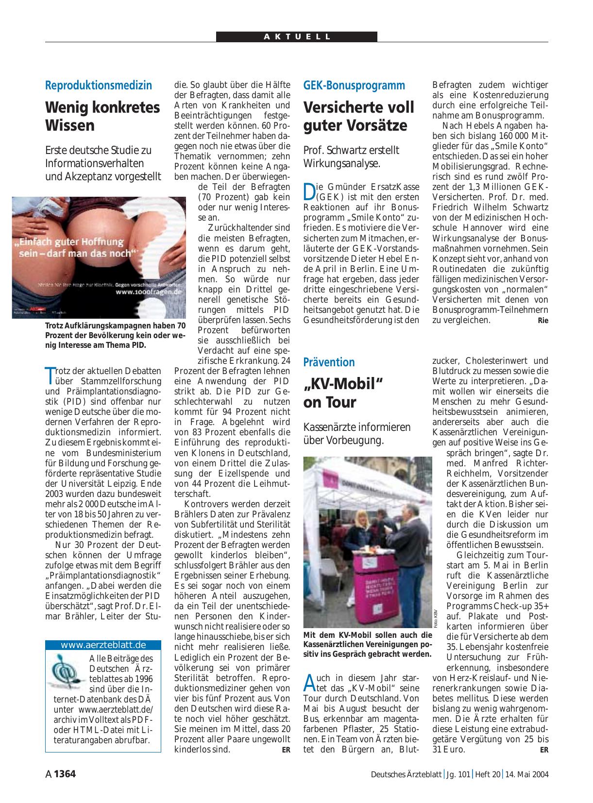 Vorschauseite 1: GEK-Bonusprogramm: Versicherte voll guter Vorsätze