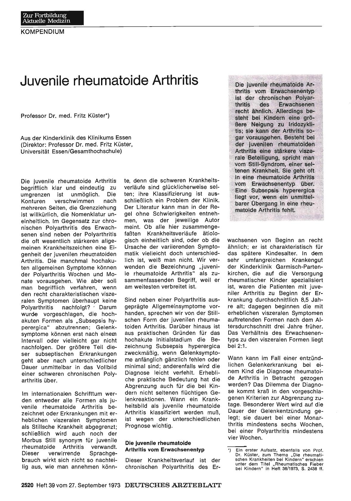 Vorschauseite 1: Juvenile rheumatoide Arthritis