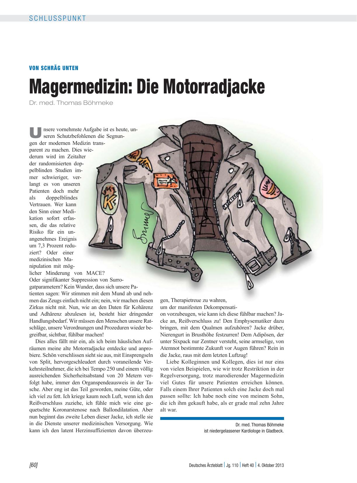 Vorschauseite 1: Von schräg unten: Magermedizin – Die Motorradjacke
