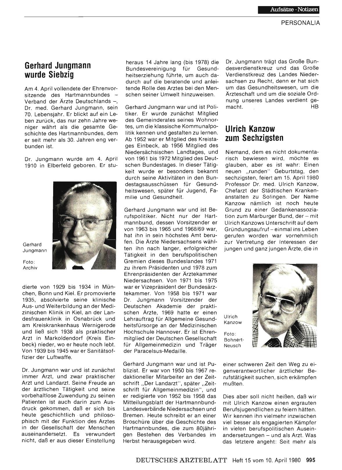 Vorschauseite 1: Ulrich Kanzow zum Sechzigsten