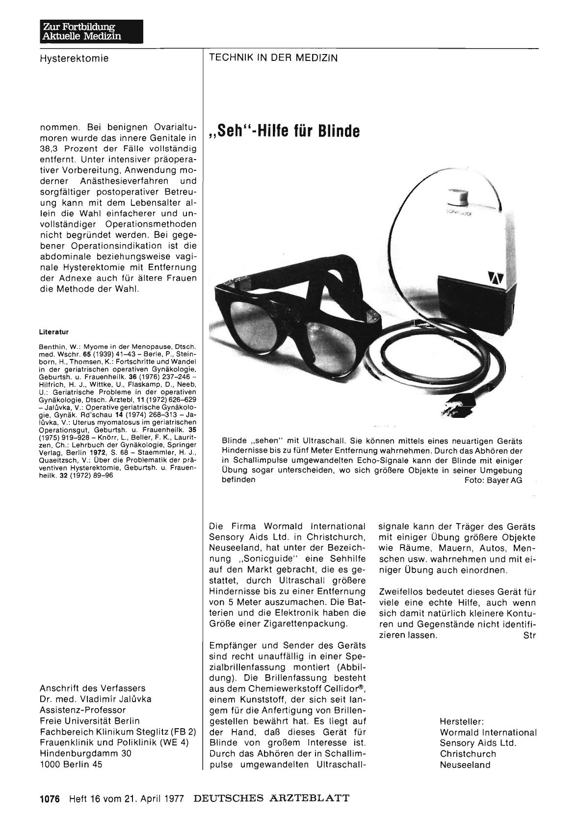 Vorschauseite 1: „Seh“-Hilfe für Blinde