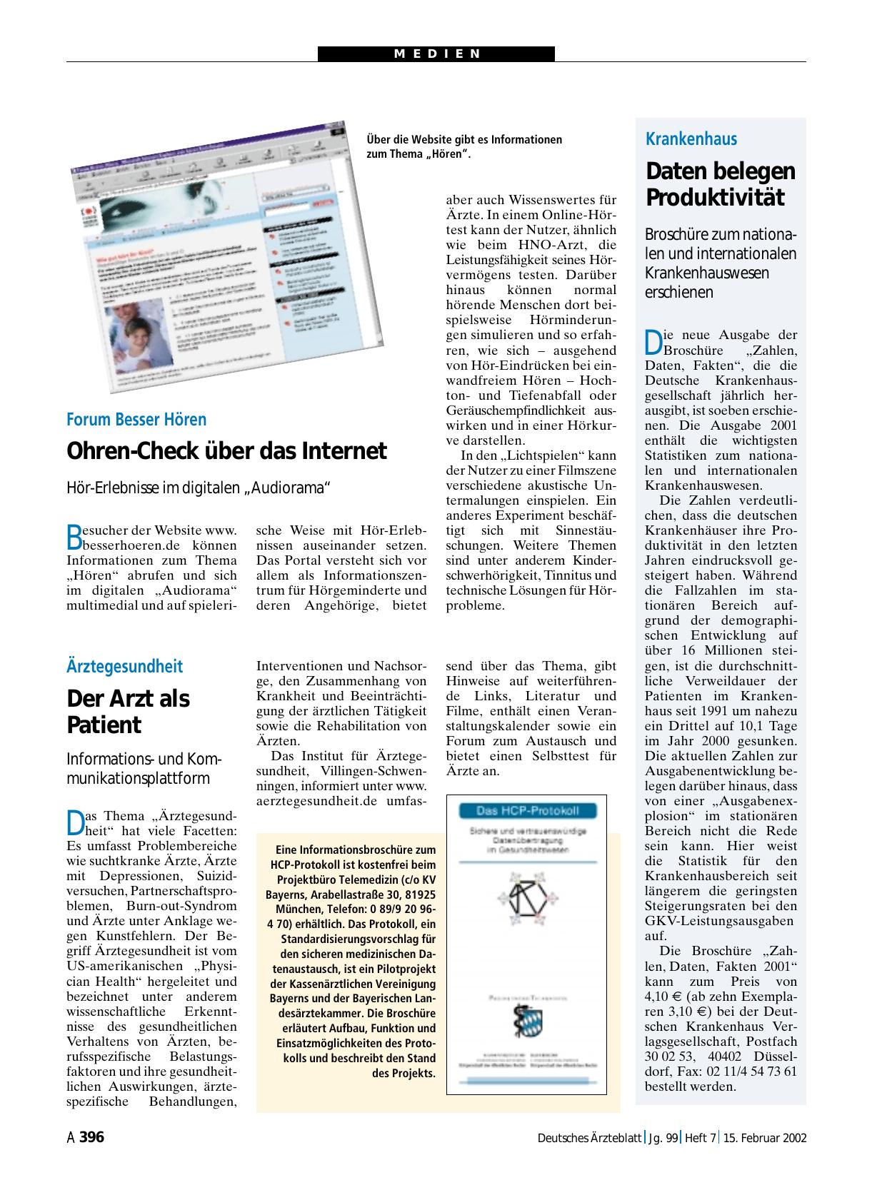 Vorschauseite 1: Forum Besser Hören: Ohren-Check über das Internet
