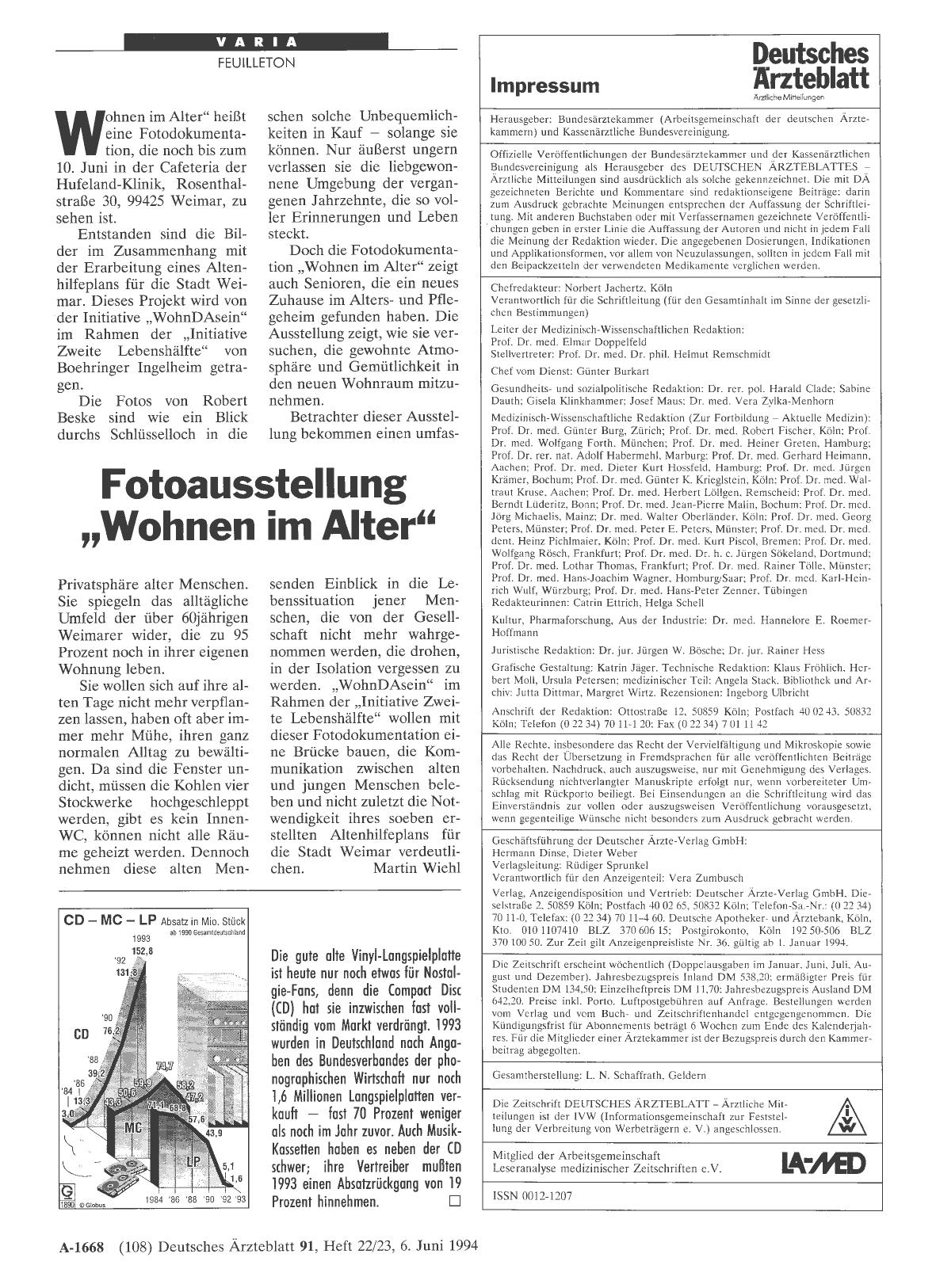 Vorschauseite 1: Fotoausstellung „Wohnen im Alter“
