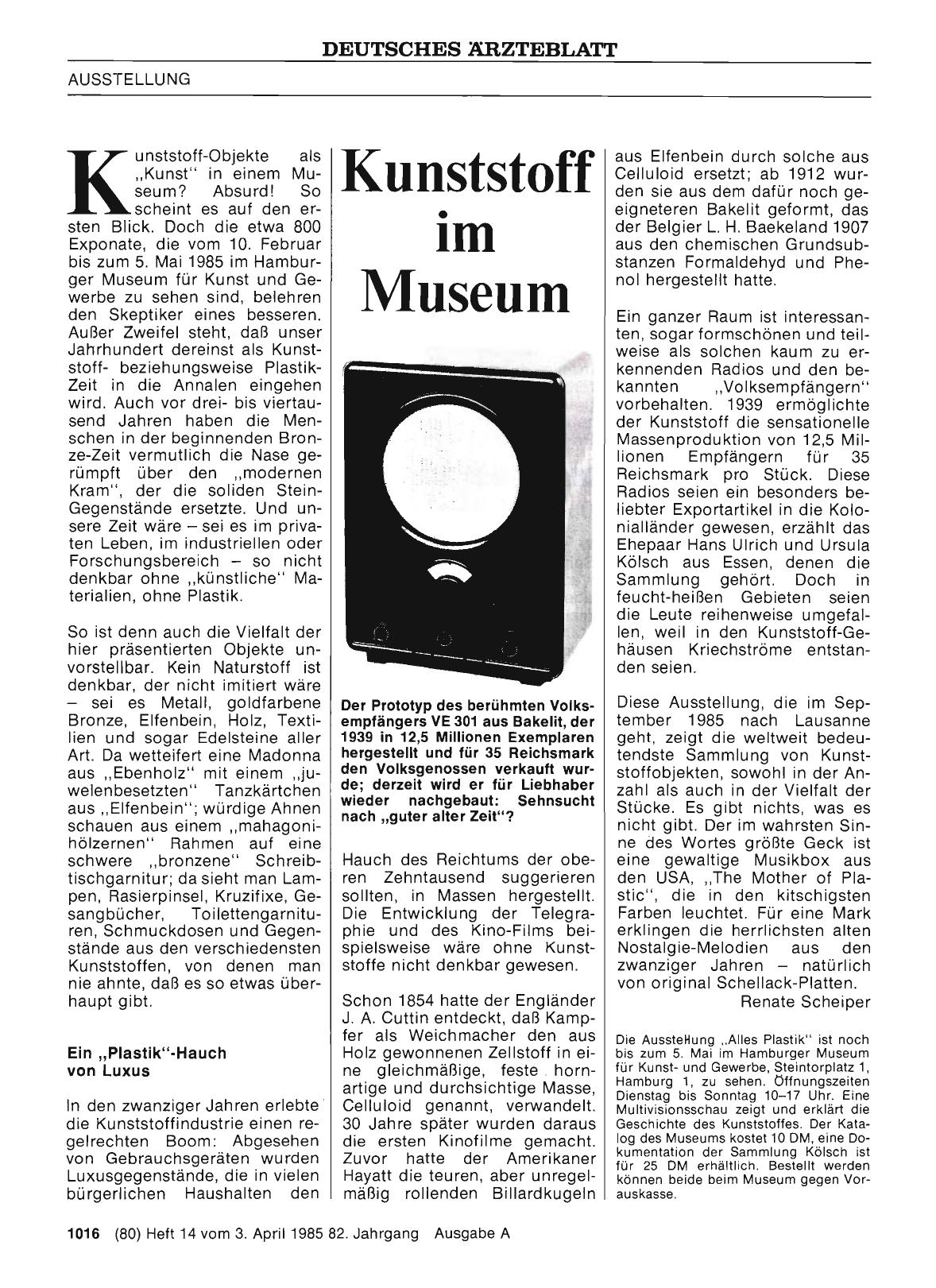 Vorschauseite 1: Kunststoff im Museum