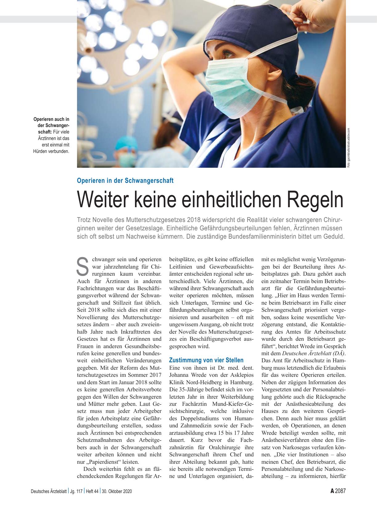 Vorschauseite 1: Operieren in der Schwangerschaft: Weiter keine einheitlichen Regeln