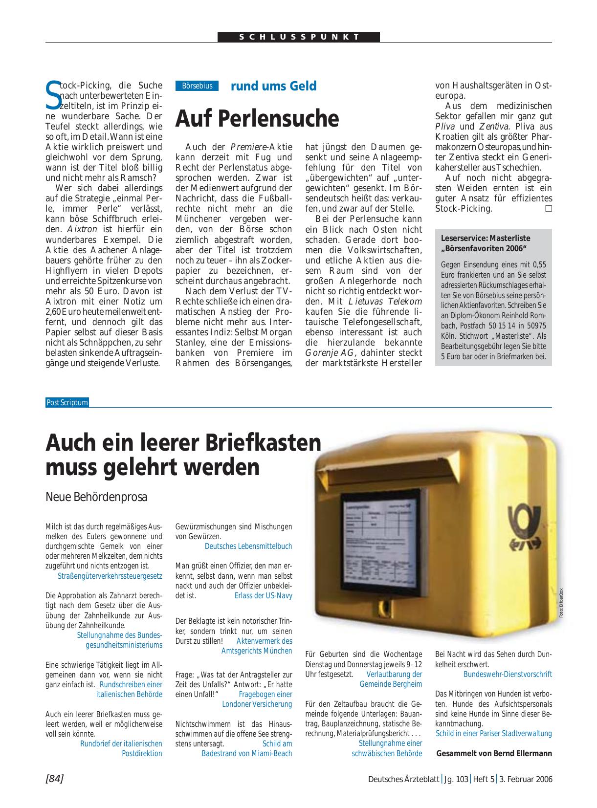 Vorschauseite 1: rund ums Geld: Auf Perlensuche