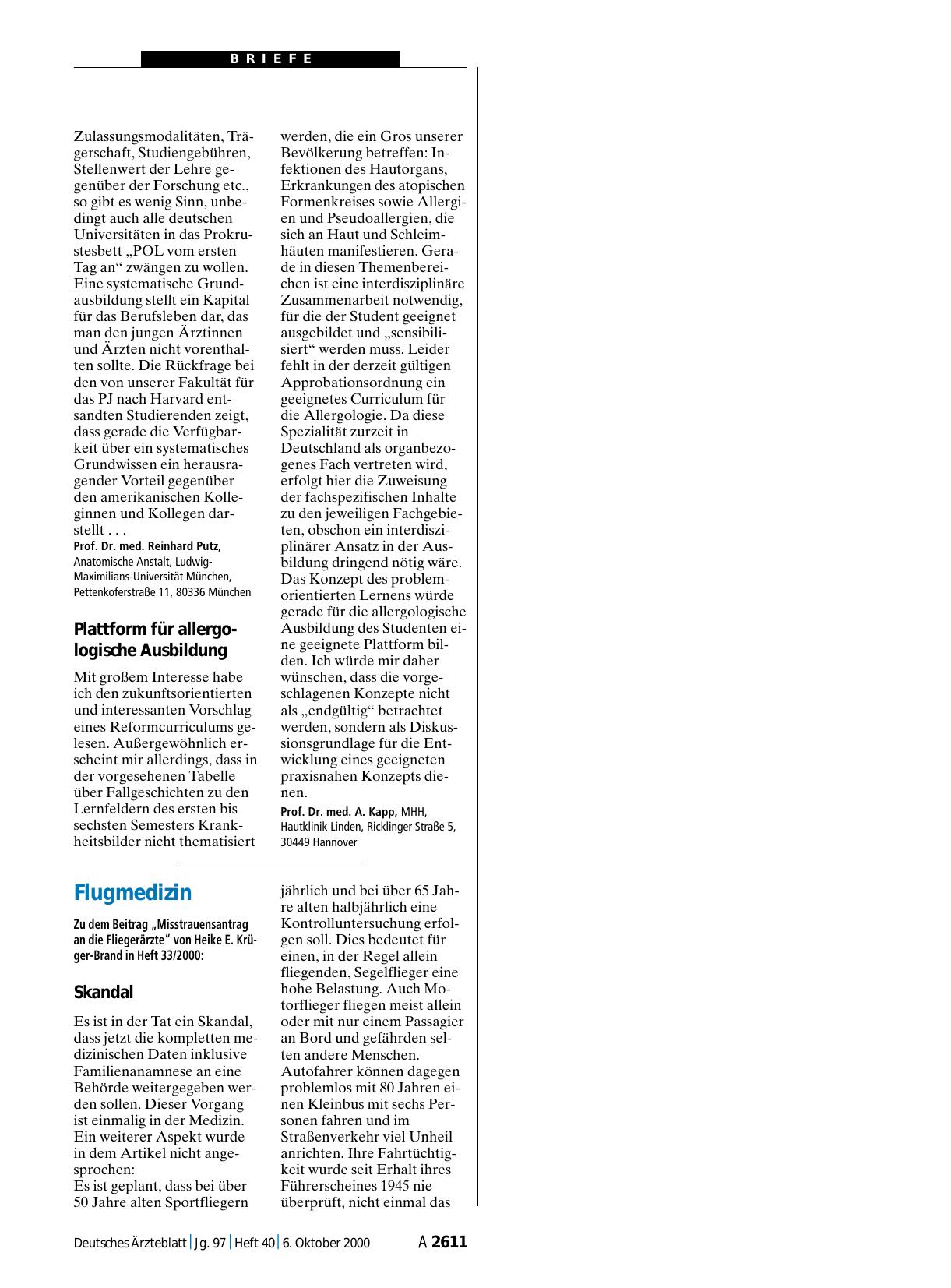 Vorschauseite 1: Flugmedizin: Skandal