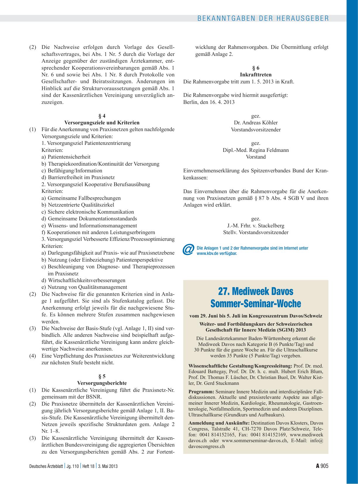 Vorschauseite 1: 27. Mediweek Davos Sommer-Seminar-Woche