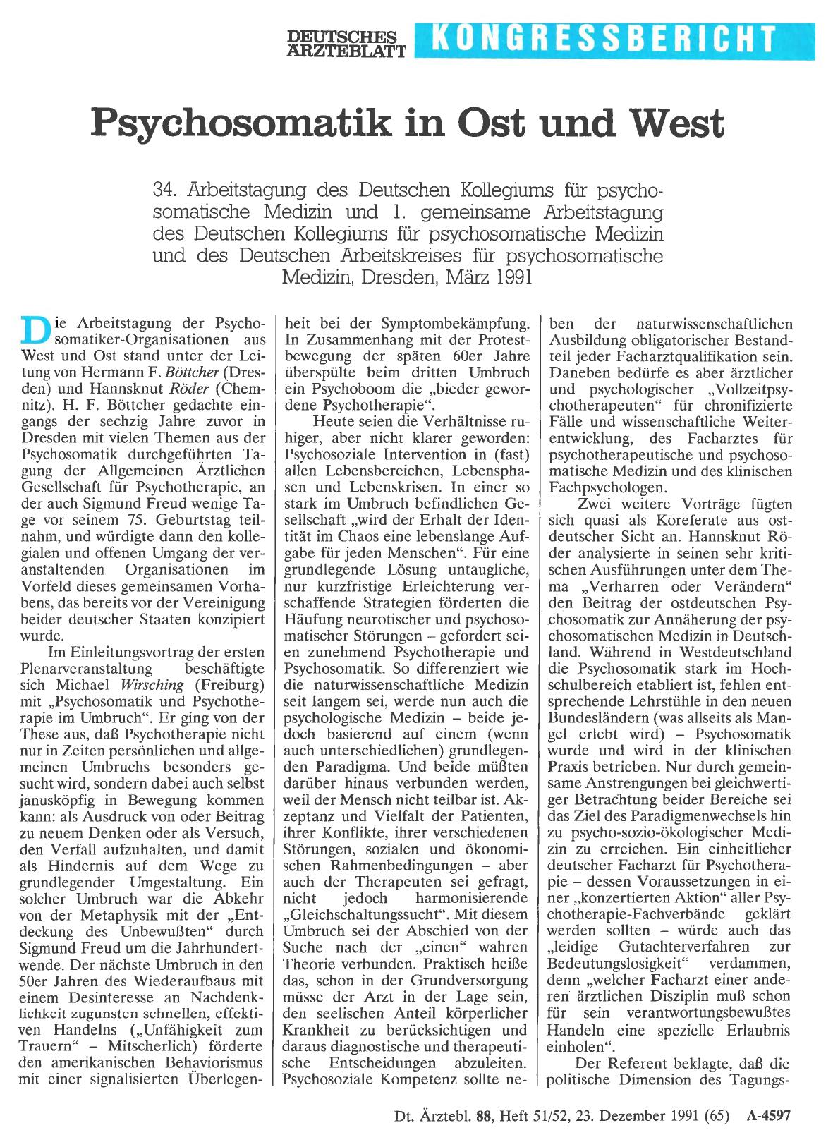 Vorschauseite 1: Psychosomatik in Ost und West
