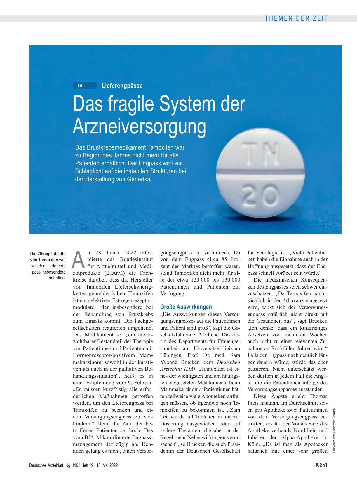 Vorschauseite 1: Lieferengpässe: Das fragile System der Arzneiversorgung