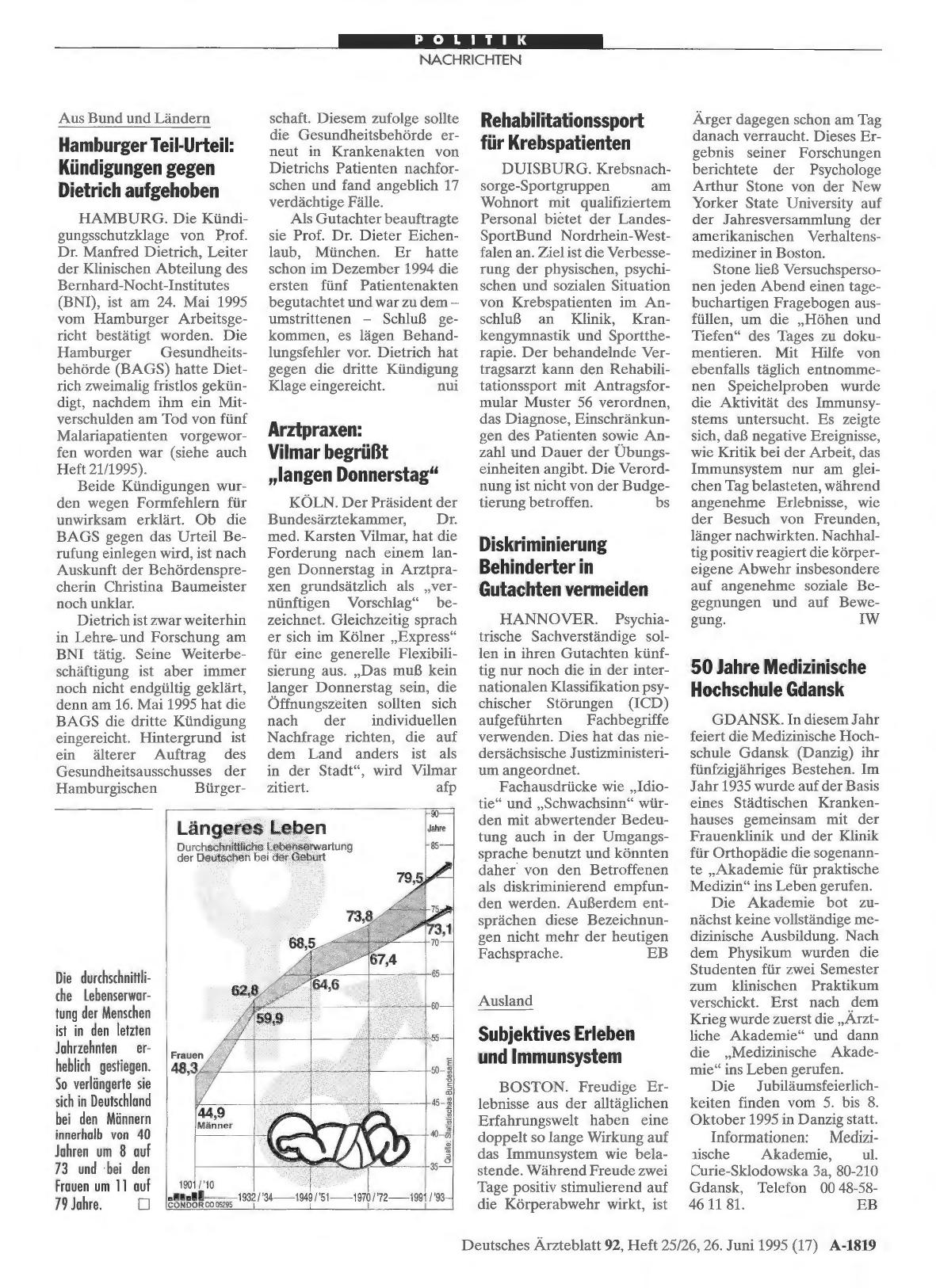 Vorschauseite 1: Längeres Leben