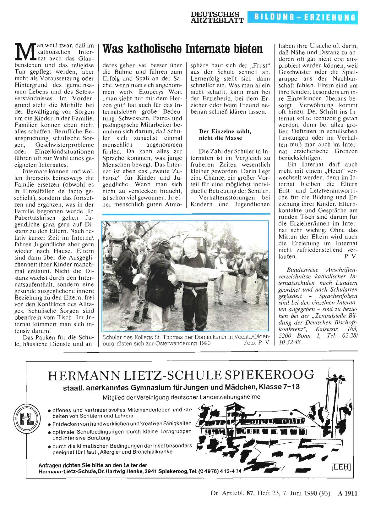 Vorschauseite 1: Was katholische Internate bieten