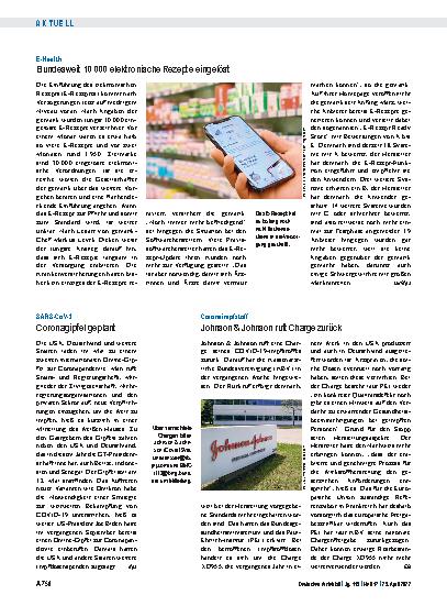 Vorschauseite 1: E-Health: Bundesweit 10 000 elektronische Rezepte eingelöst