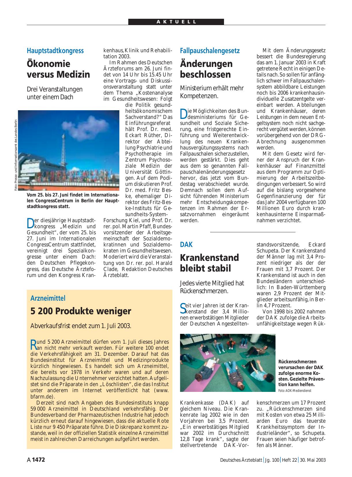 Vorschauseite 1: Arzneimittel: 5 200 Produkte weniger