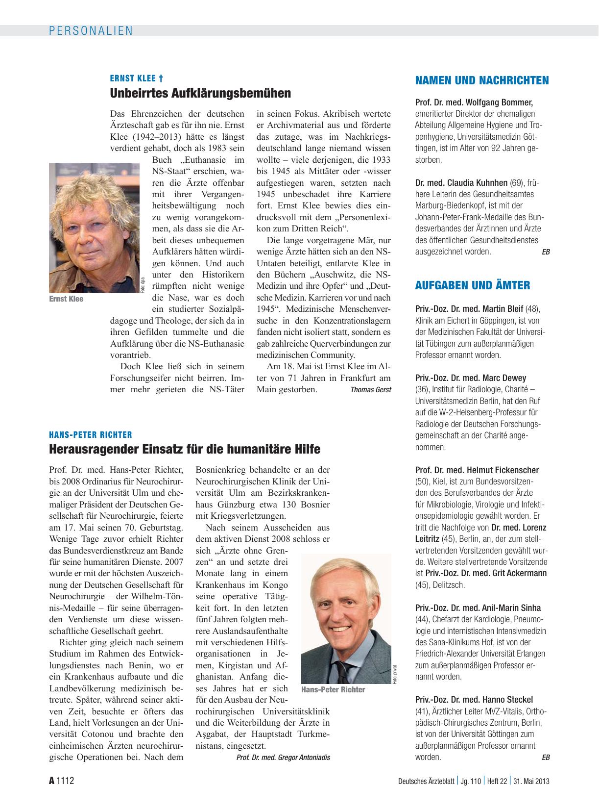 Vorschauseite 1: Namen und Nachrichten