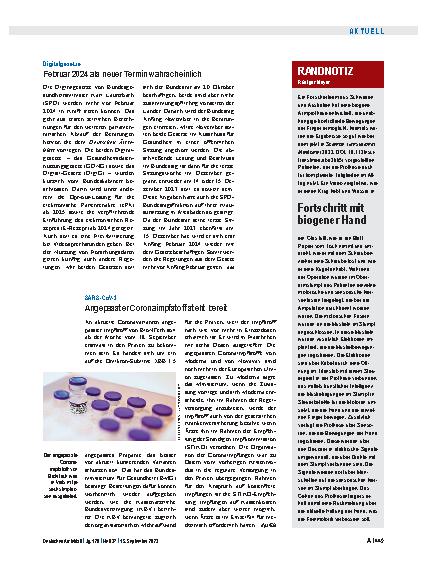 Vorschauseite 1: SARS-CoV-2: Angepasster Corona-Impfstoff steht bereit