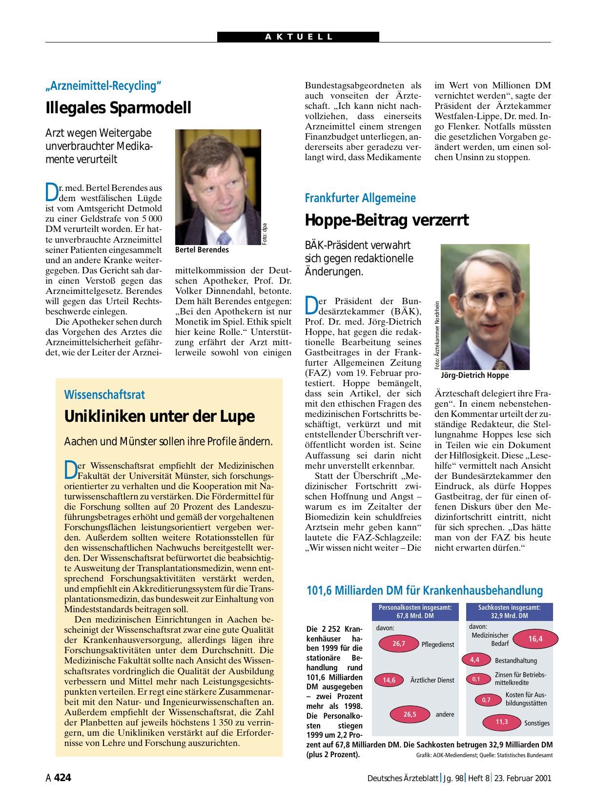 Vorschauseite 1: „Arzneimittel-Recycling“: Illegales Sparmodell