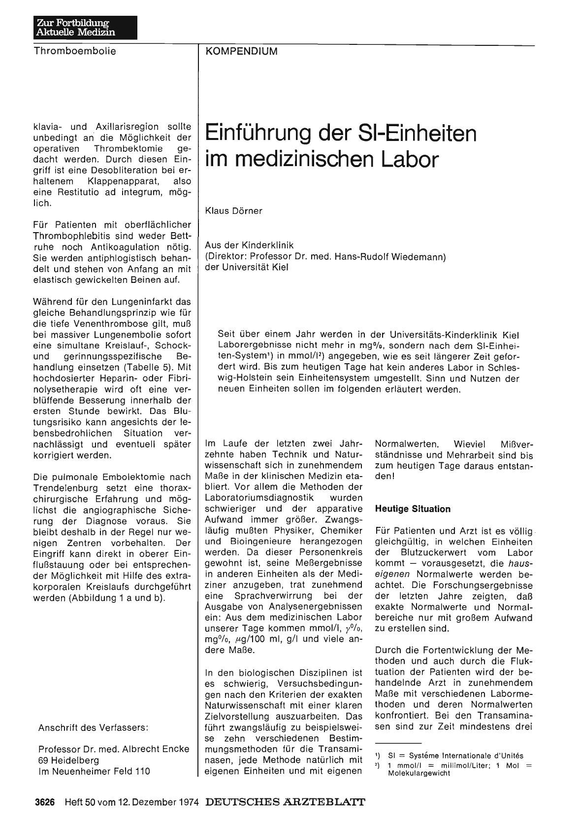 Vorschauseite 1: Einführung der SI-Einheiten im medizinischen Labor