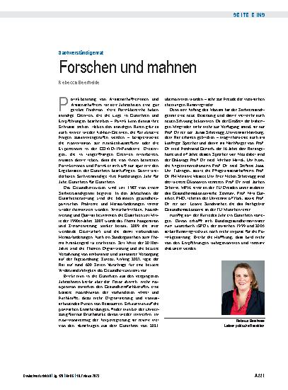 Vorschauseite 1: Sachverständigenrat: Forschen und mahnen