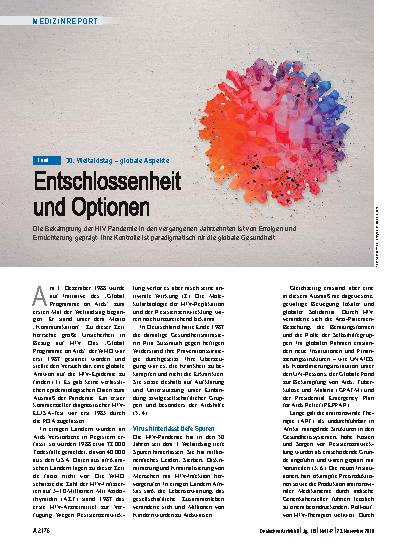 Vorschauseite 1: 30. Weltaidstag – globale Aspekte: Entschlossenheit und Optionen