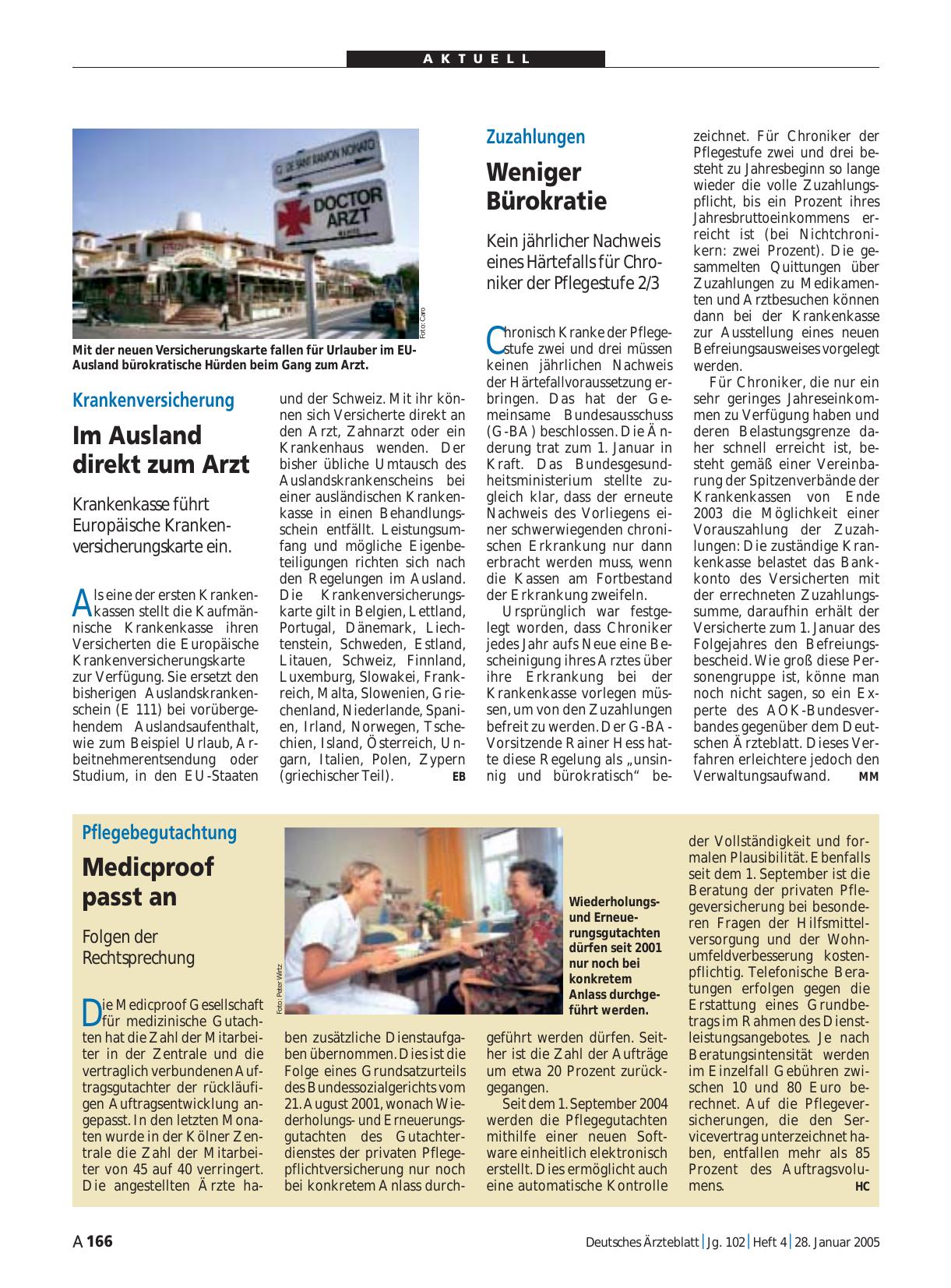 Vorschauseite 1: Krankenversicherung: Im Ausland direkt zum Arzt