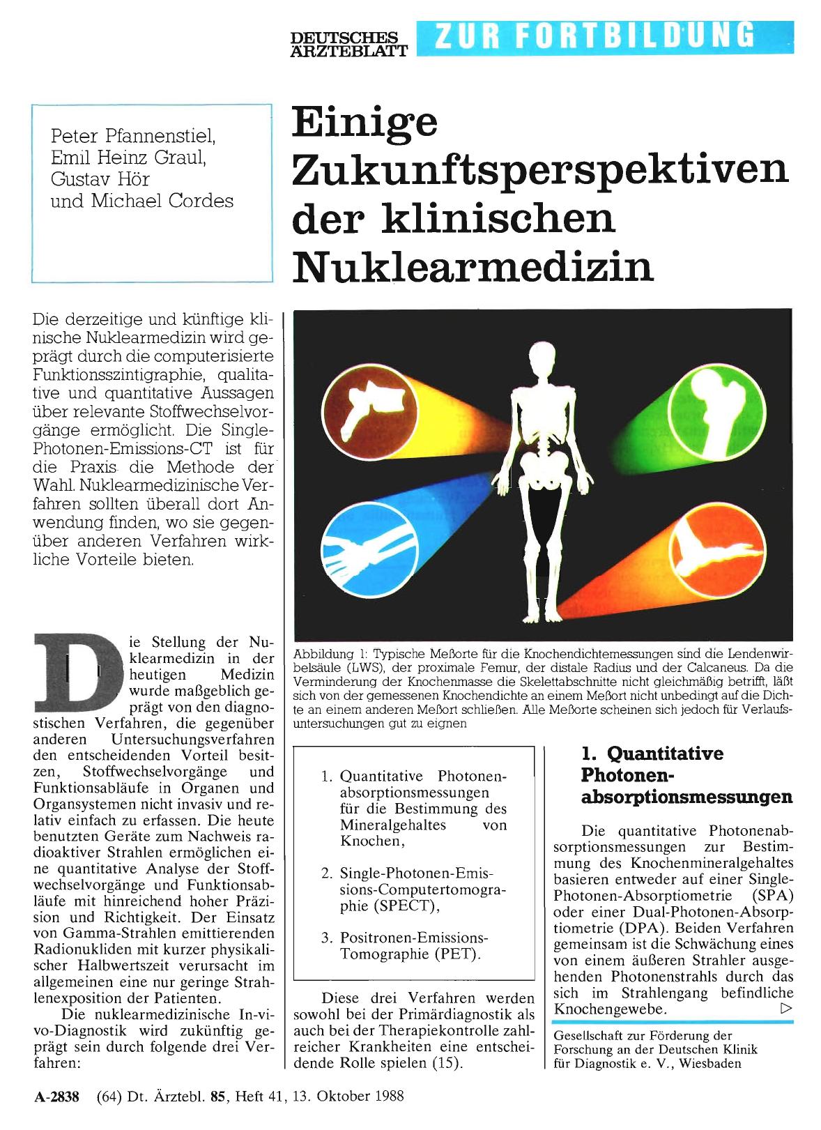 Vorschauseite 1: Einige Zukunftsperspektiven der klinischen Nuklearmedizin