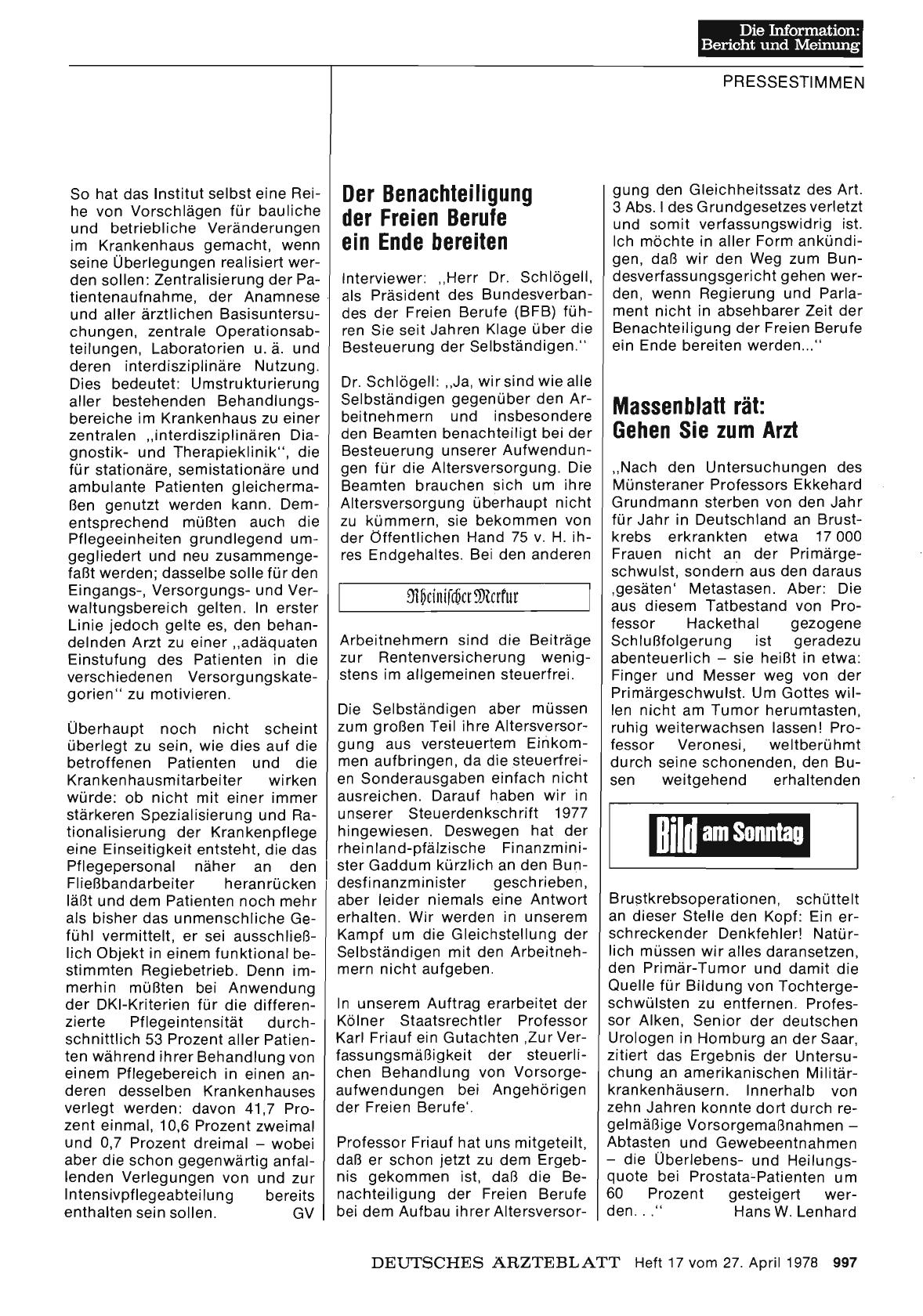 Vorschauseite 1: Massenblatt rät: Gehen Sie zum Arzt