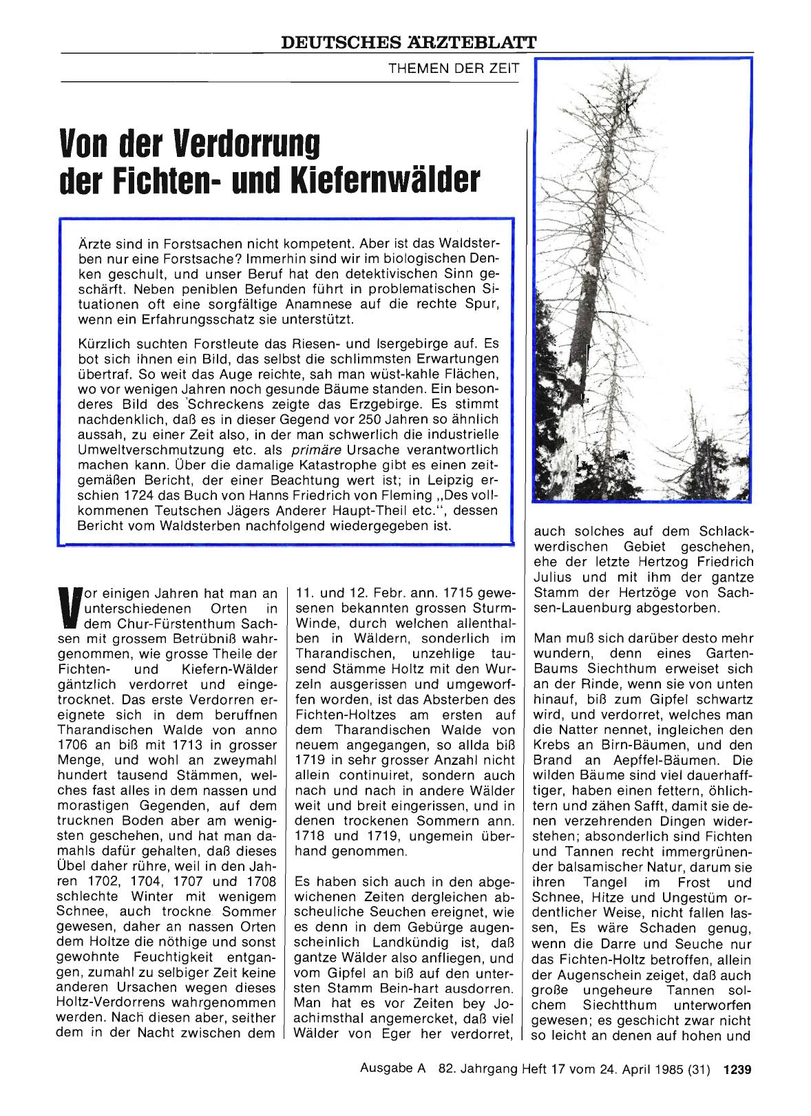 Vorschauseite 1: Von der Verdorrung der Fichtenund Kiefernwälder