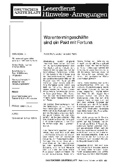 Vorschauseite 1: Warentermingeschäfte sind ein Pakt mit Fortuna