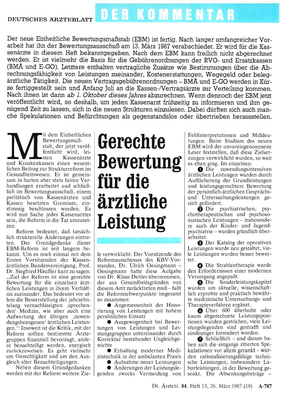 Vorschauseite 1: Gerechte Bewertung für die ärztliche Leistung