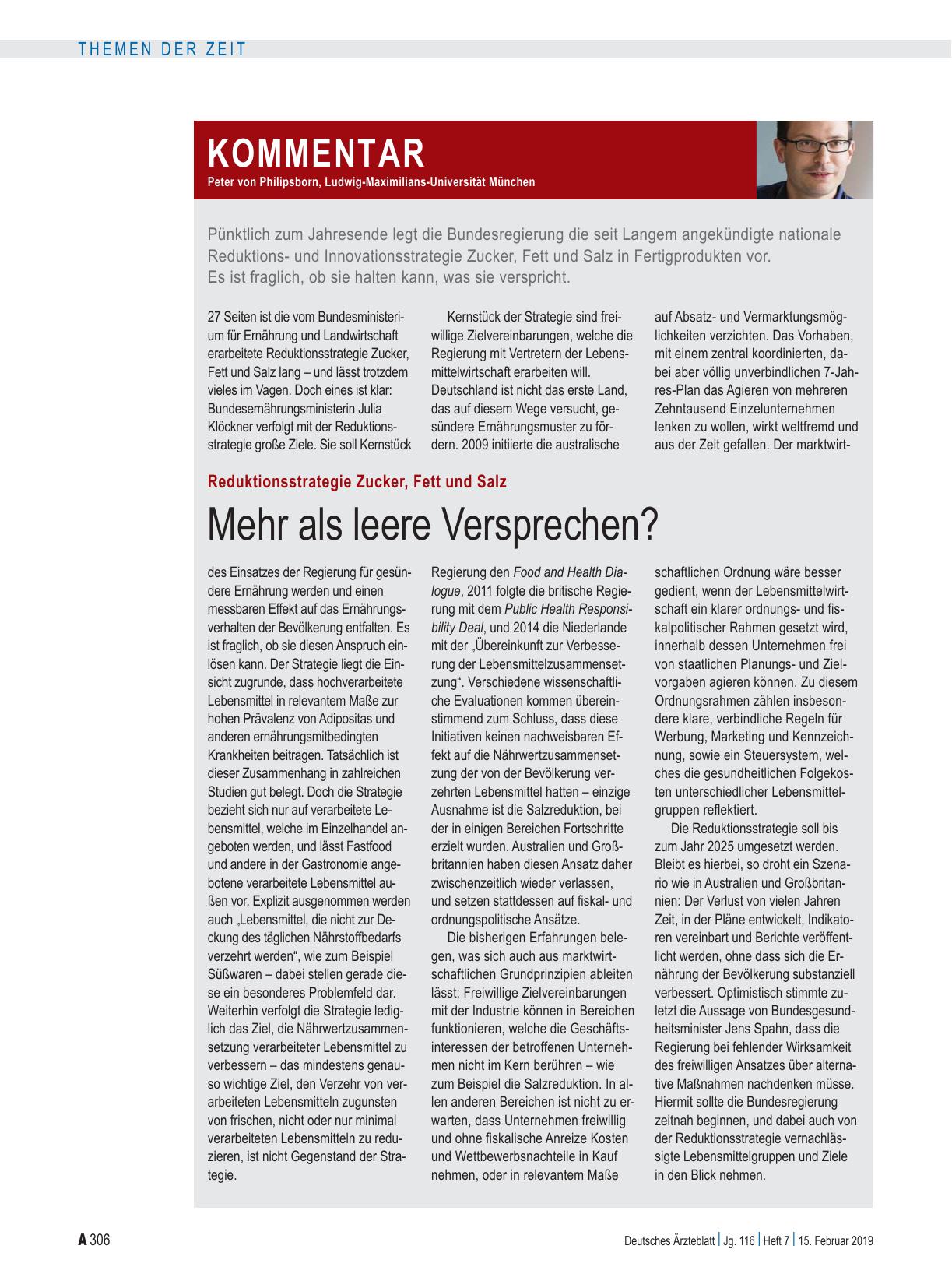 Vorschauseite 1: Reduktionsstrategie Zucker, Fett und Salz: Mehr als leere Versprechen?