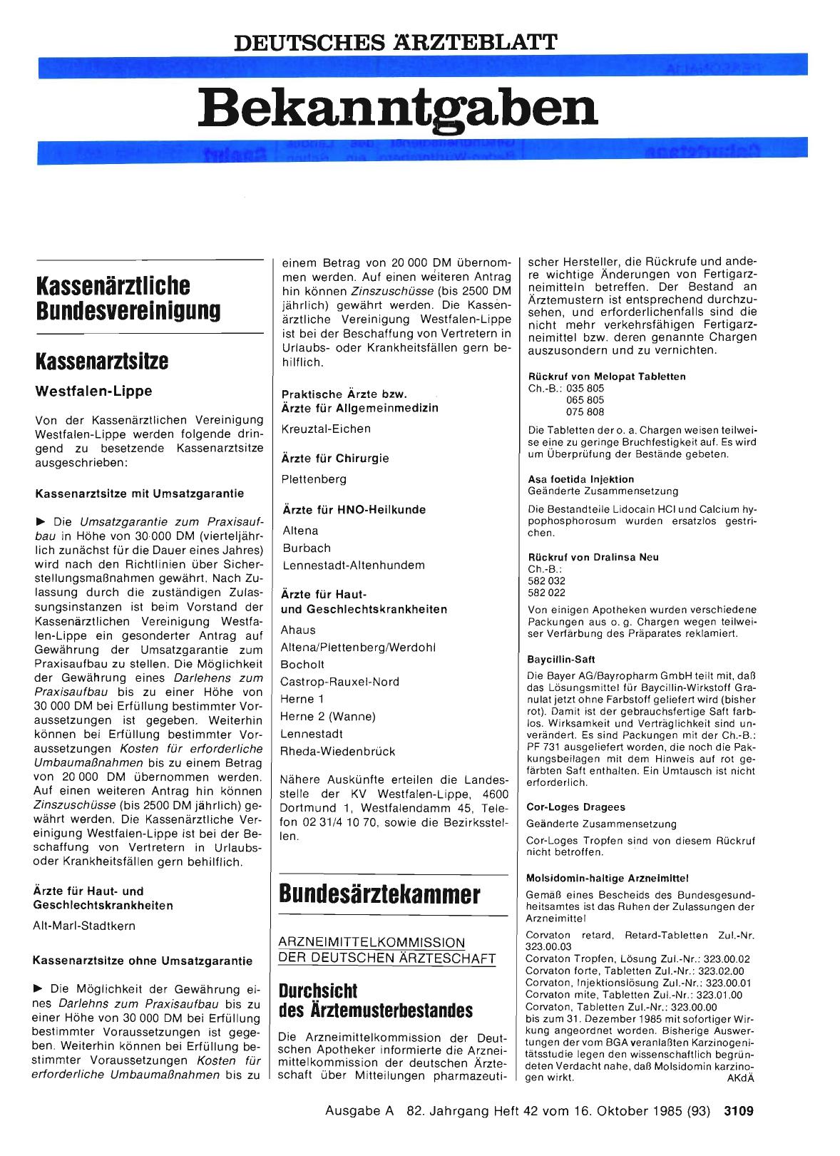 Vorschauseite 1: Kassenarztsitze